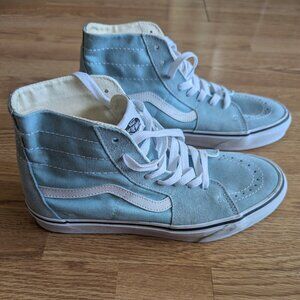 Vans SK8 sz 8.5M 10.0W turquoise suede and canvas high top sneakers